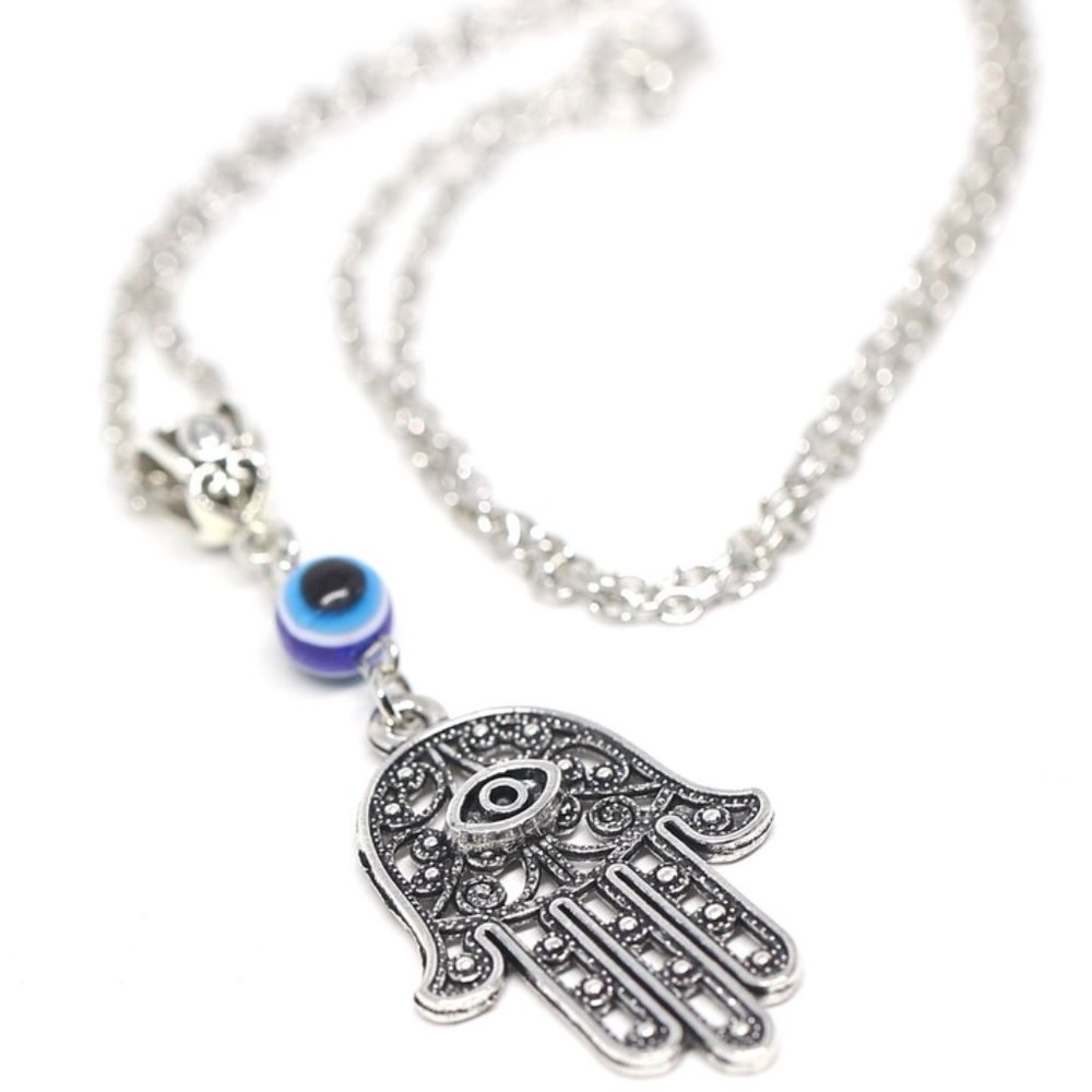Evil Eye Protection Hamsa Necklace